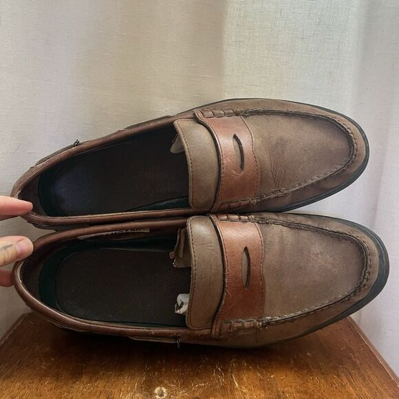 Bass Oxford Dress Shoe Loafer Mens Size 10.5 M Brown Slip On Boat Driving Casual - Picture 3 of 12